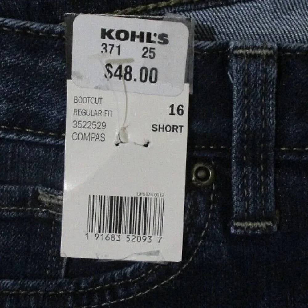 Lee Mid Rise Boot Cut Jeans Size 16S - Picture 3 of 8